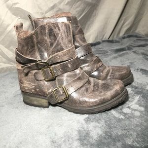 Leather Buckled Booties